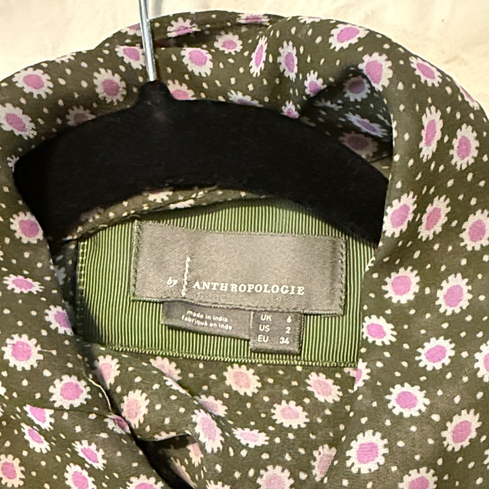 By Anthropologie Puff-Sleeve Ruched Mesh Midi Shirt Dress - Picture 4 of 4